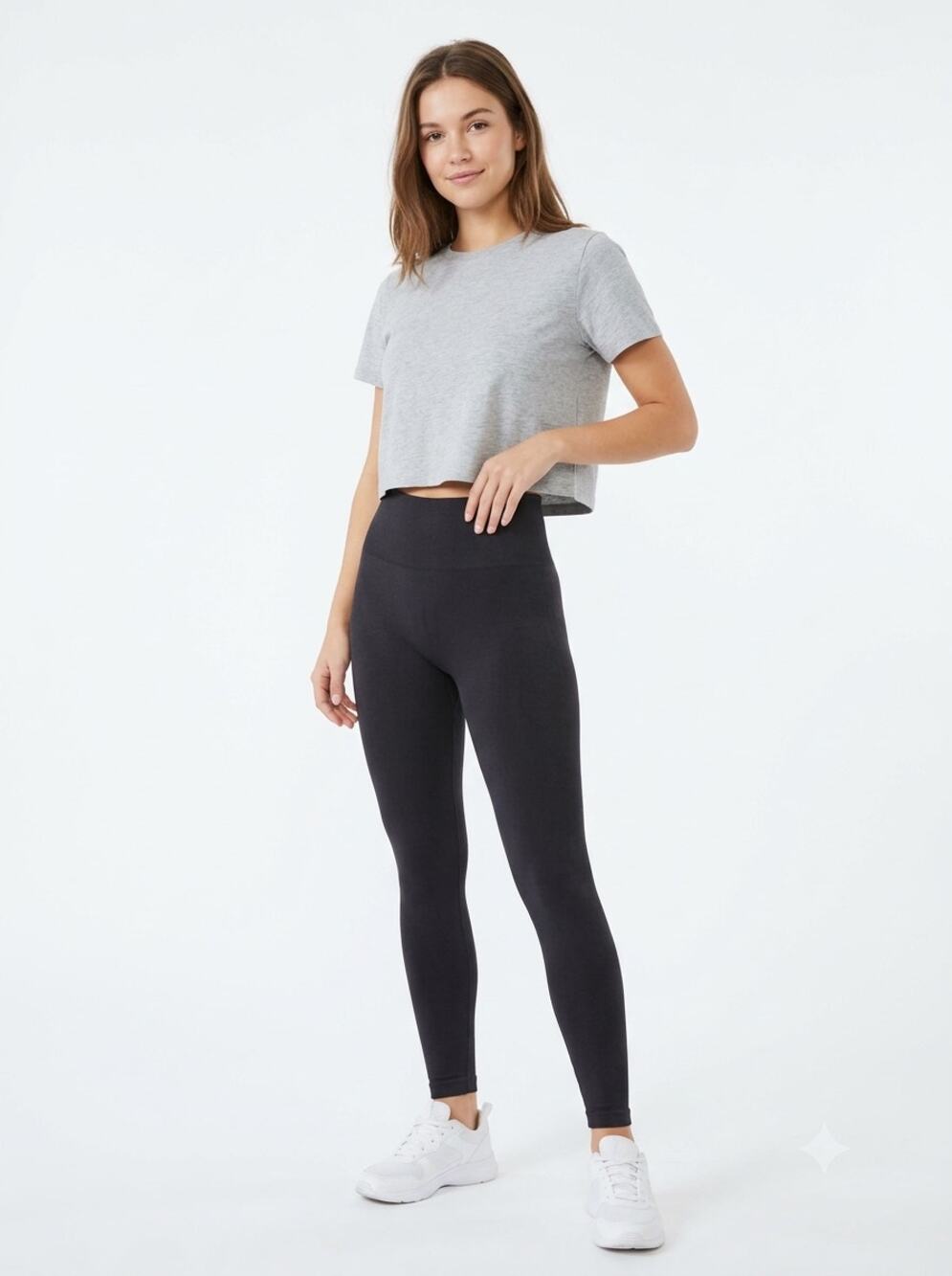 Spanx Look At Me Now Ankle Leggings Womens M Black Stretch Seamless High Waisted